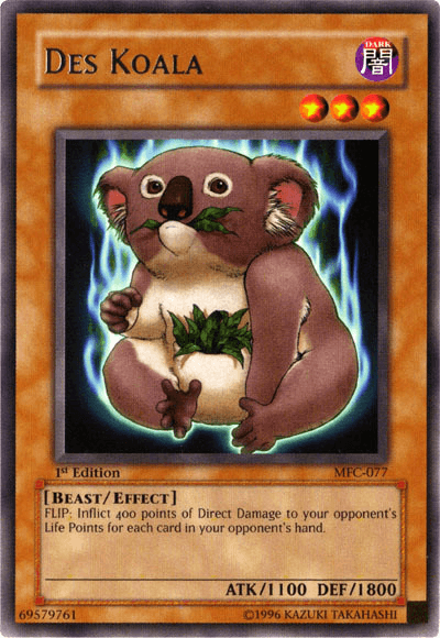 1st Edition, Beast, Dark, Effect Monster, Magician's Force, Rare, Unlimited Des Koala [MFC-077] Rare - Trading Card World
