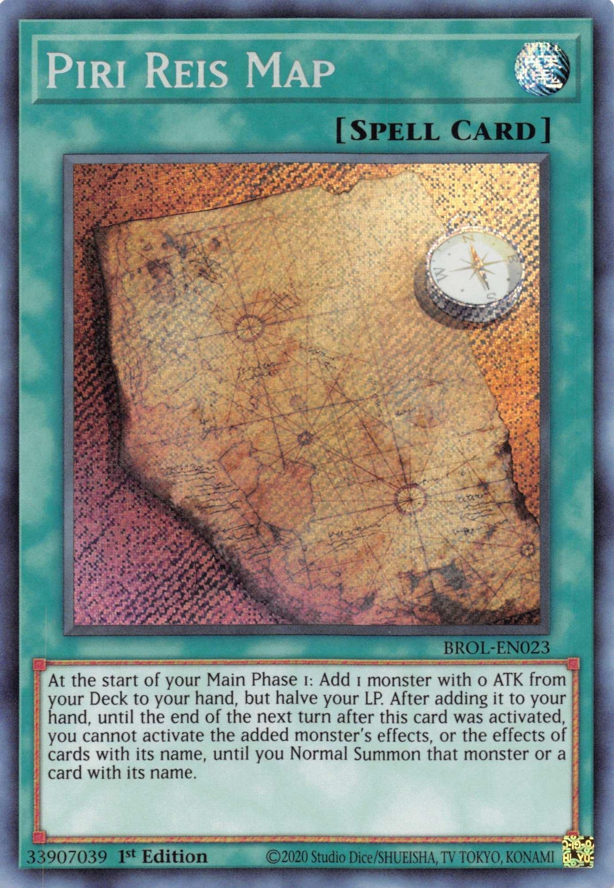1st Edition, Brothers of Legend, Normal Spell, Secret Rare, Spell Piri Reis Map [BROL-EN023] Secret Rare - Trading Card World