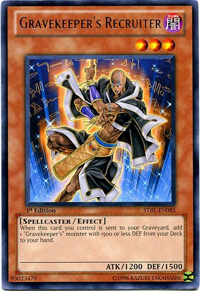 1st Edition, Dark, Effect Monster, Rare, Spellcaster, Starstrike Blast Gravekeeper's Recruiter [STBL-EN085] Rare - Trading Card World