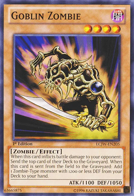 1st Edition, Common, Dark, Effect Monster, Legendary Collection 4: Joey's World, Zombie Goblin Zombie [LCJW-EN205] Common - Trading Card World
