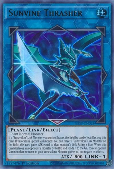 1st Edition, Earth, Ghosts from the Past, Link/Effect Monster, Plant, Ultra Rare Sunvine Thrasher [GFTP-EN024] Ultra Rare - Trading Card World