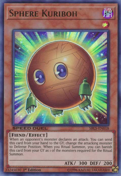 1st Edition, Dark, Effect Monster, Fiend, Speed Duel: Arena of Lost Souls, Ultra Rare Sphere Kuriboh [SBLS-EN018] Ultra Rare - Trading Card World