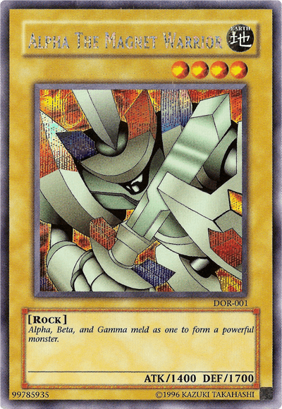 Duelist of the Roses, Earth, Normal Monster, Rock, Secret Rare, Unlimited Alpha the Magnet Warrior [DOR-001] Secret Rare - Trading Card World
