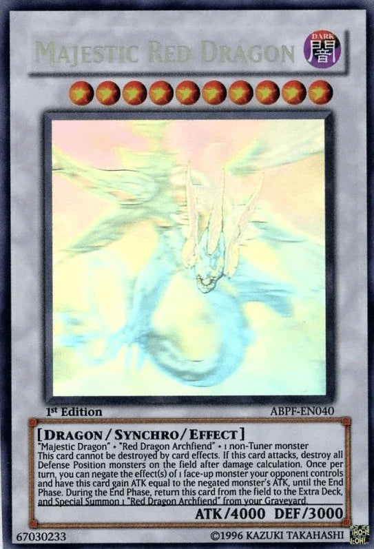 1st Edition, Absolute Powerforce, Dark, Dragon, Ghost Rare, Synchro/Effect Monster, Unlimited Majestic Red Dragon [ABPF-EN040] Ghost Rare - Trading Card World