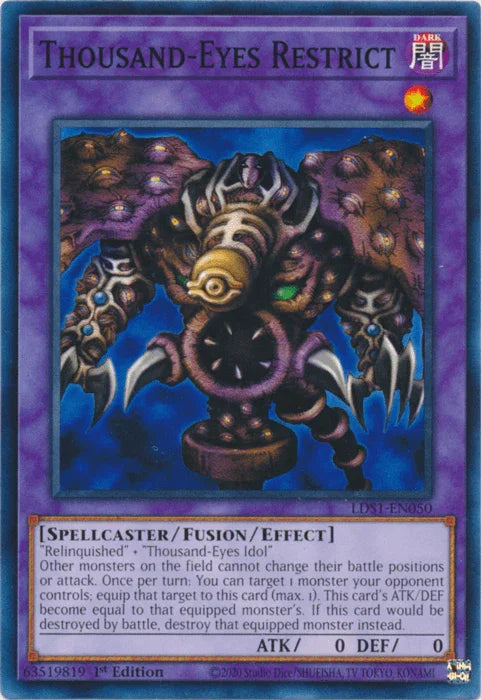 1st Edition, Common, Dark, Fusion/Effect Monster, Legendary Duelists: Season 1, Spellcaster Thousand-Eyes Restrict [LDS1-EN050] Common - Trading Card World