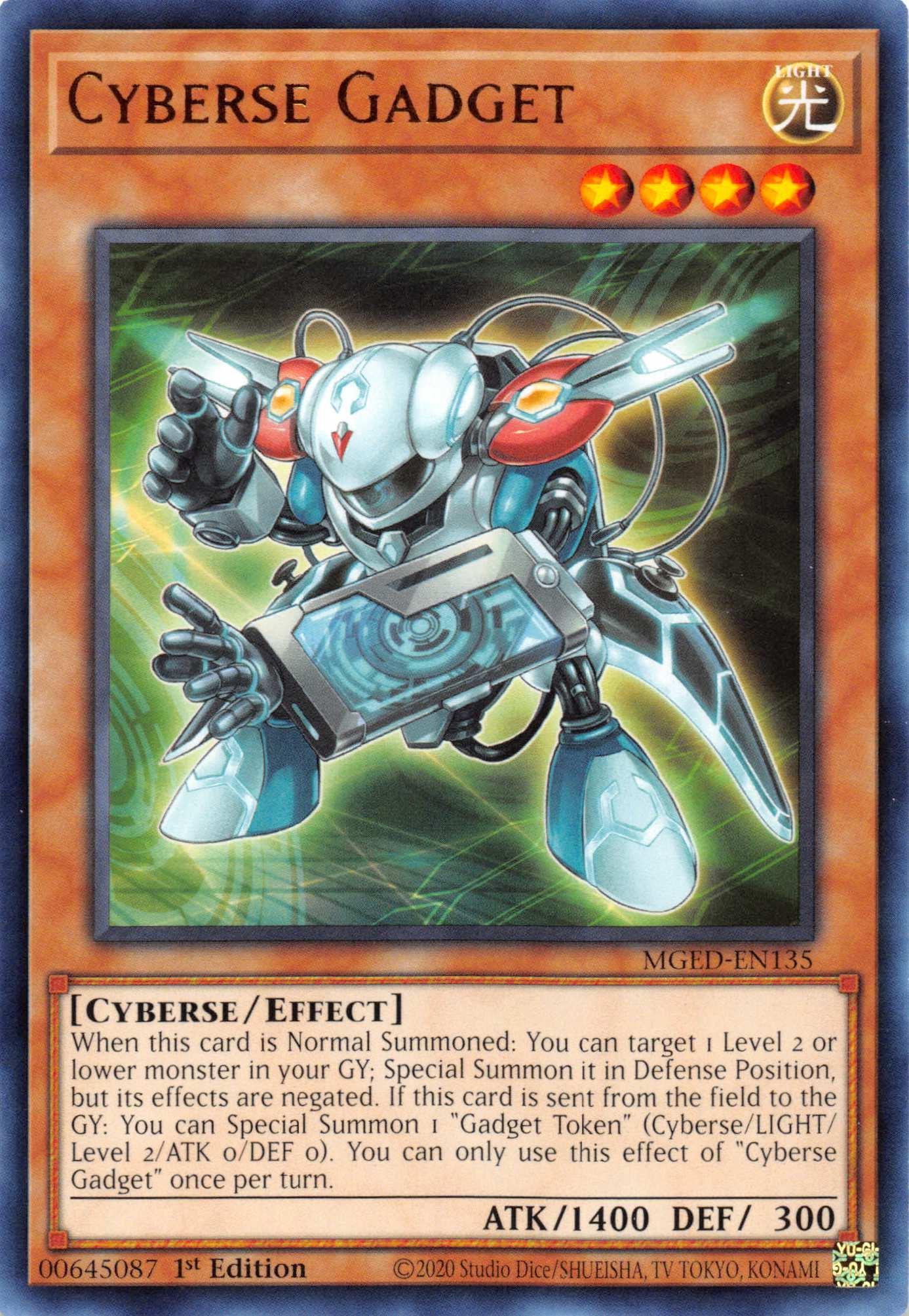 1st Edition, Cyberse, Effect Monster, Light, Maximum Gold: El Dorado, Rare Cyberse Gadget [MGED-EN135] Rare - Trading Card World