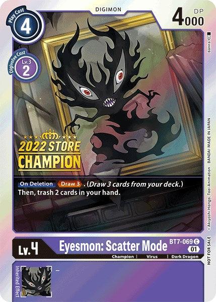 BT7-069, Champion, Common, Dark Dragon, Digimon, Next Adventure Promos, Purple, Virus Eyesmon: Scatter Mode [BT7-069] (2022 Store Champion) [Next Adventure Promos] - Trading Card World