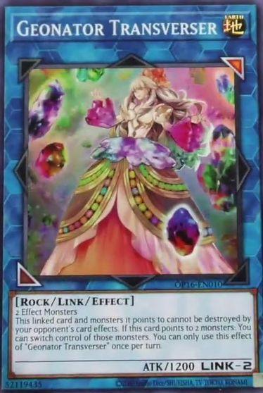 Earth, Link, OTS Tournament Pack 16, Rock, Super Rare, Unlimited Geonator Transverser [OP16-EN010] Super Rare - Trading Card World