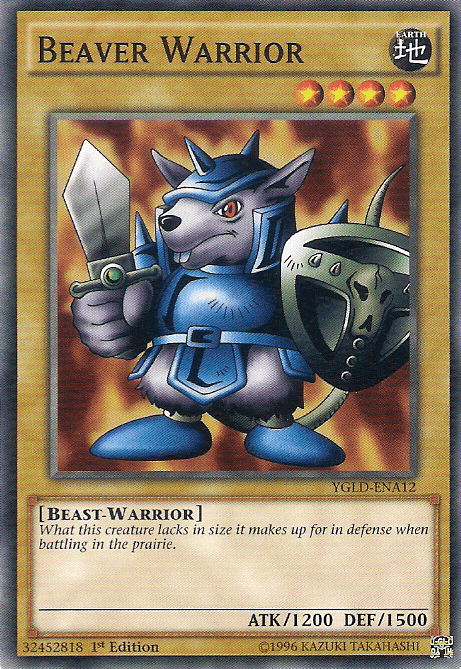 1st Edition, Beast-Warrior, Common, Earth, King of Games: Yugi's Legendary Decks, Normal Monster, Unlimited Beaver Warrior [YGLD-ENA12] Common - Trading Card World