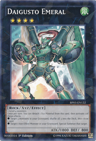 1st Edition, Battle Pack 3: Monster League, Rock, Shatterfoil Rare, Wind, Xyz/Effect Monster Daigusto Emeral [BP03-EN122] Shatterfoil Rare - Trading Card World