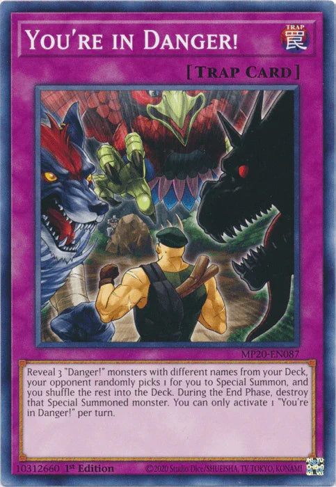 1st Edition, 2020 Tin of Lost Memories, Common, Normal Trap, Trap You're in Danger! [MP20-EN087] Common - Trading Card World
