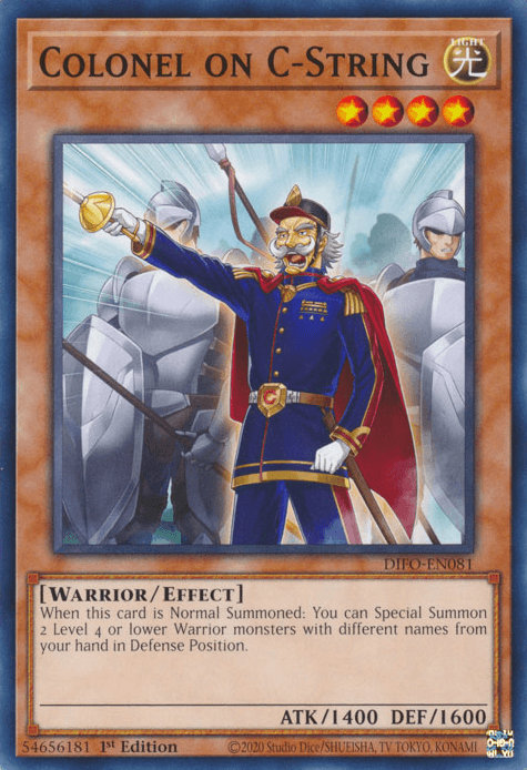 1st Edition, Common, Dimension Force, Effect Monster, Light, Warrior Colonel on C-String [DIFO-EN081] Common - Trading Card World