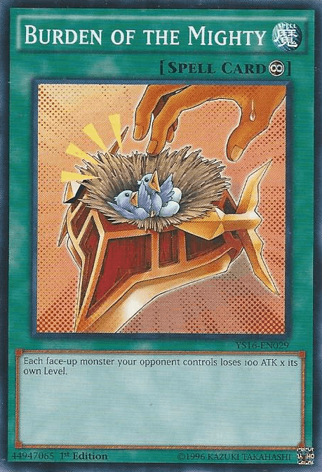 1st Edition, Common, Continuous Spell, Spell, Starter Deck: Yuya Burden of the Mighty [YS16-EN029] Common - Trading Card World