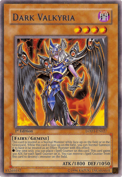 1st Edition, Dark, Fairy, Gemini Monster, Light of Destruction, Rare, Unlimited Dark Valkyria [LODT-EN027] Rare - Trading Card World