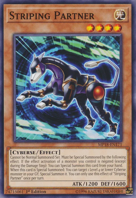 1st Edition, 2018 Mega-Tins Mega Pack, Common, Cyberse, Effect Monster, Light Striping Partner [MP18-EN171] Common - Trading Card World