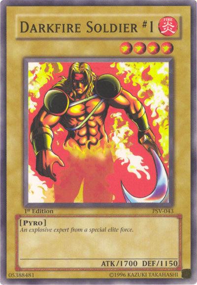 1st Edition, Common, Fire, Normal Monster, Pharaoh's Servant, Pyro, Unlimited Darkfire Soldier #1 [PSV-043] Common - Trading Card World