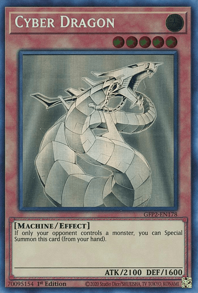 1st Edition, Effect Monster, Ghost Rare, Ghosts From the Past: The 2nd Haunting, Light, Machine Cyber Dragon [GFP2-EN178] Ghost Rare - Trading Card World
