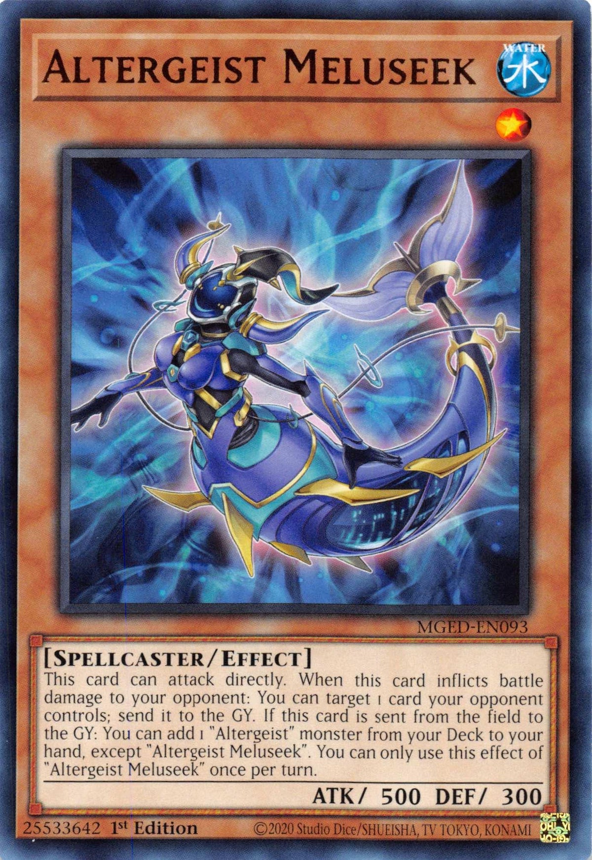 1st Edition, Effect Monster, Maximum Gold: El Dorado, Rare, Spellcaster, Water Altergeist Meluseek [MGED-EN093] Rare - Trading Card World