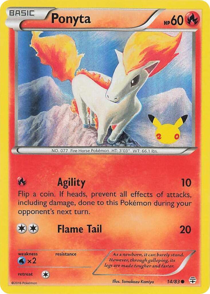 014, Celebrations: 25th Anniversary, Fire, Holofoil, Promo, Water [x2] Ponyta (014/083) [Celebrations: 25th Anniversary] - Trading Card World