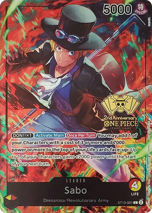 Dressrosa, Leader, One Piece Promotion Cards, Promotional Cards, Revolutionary Army Sabo (2nd Anniversary Tournament) [One Piece Promotion Cards] - Trading Card World