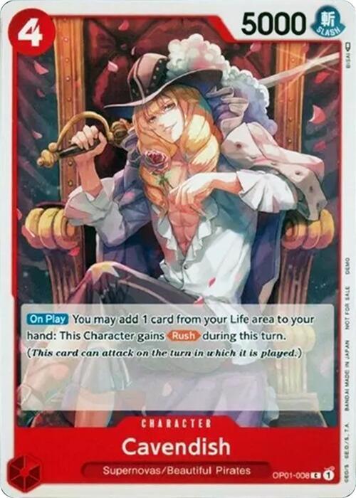 Beautiful Pirates, Character, Common, One Piece Demo Deck Cards, Supernovas Cavendish [One Piece Demo Deck Cards] - Trading Card World