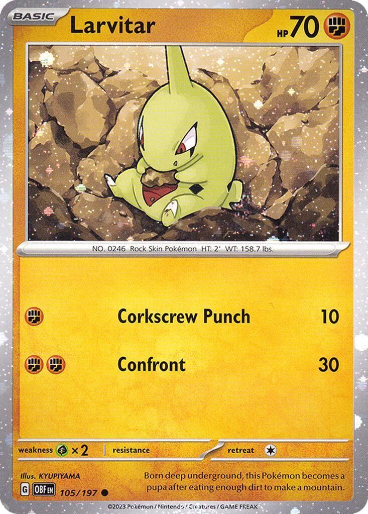 105, Common, Fighting, Grass [x2], Holofoil, Miscellaneous Cards Larvitar (105/197) (Cosmos Holo) [Miscellaneous Cards] - Trading Card World