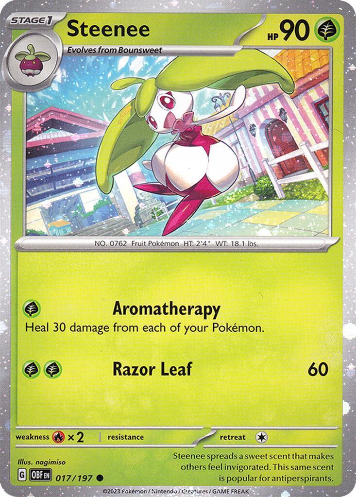 017, Common, Fire [x2], Grass, Holofoil, Miscellaneous Cards Steenee (017/197) (Cosmos Holo) [Miscellaneous Cards] - Trading Card World