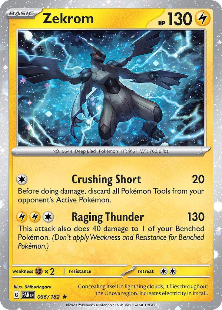 066, Fighting [x2], Holofoil, Lightning, Miscellaneous Cards, Rare Zekrom (066/182) (Cosmos Holo) [Miscellaneous Cards] - Trading Card World