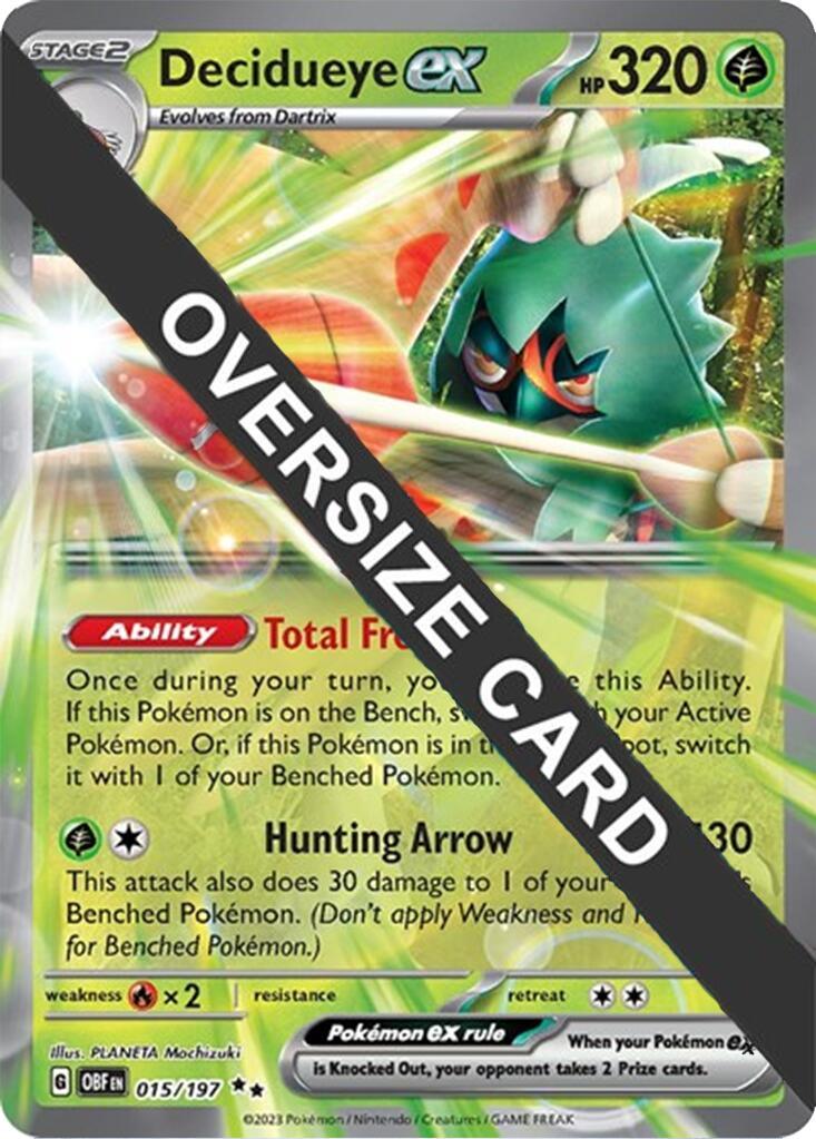 015, Double Rare, Fire [x2], Grass, Holofoil, Miscellaneous Cards Decidueye ex (015/197) (Jumbo Card) [Miscellaneous Cards] - Trading Card World