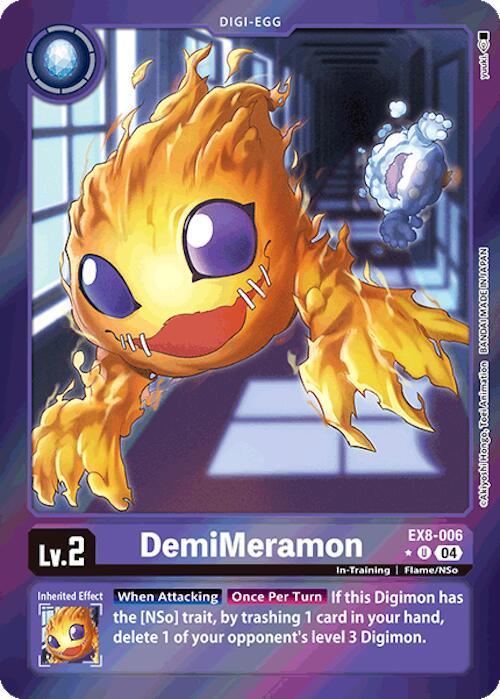 Chain of Liberation, Digi-Egg, EX8-006, Flame/NSo, In-Training, Purple, Uncommon DemiMeramon [EX8-006] (Limited Foil) [Chain of Liberation] - Trading Card World
