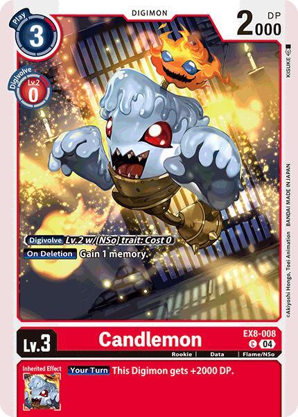 Chain of Liberation, Common, Data, Digimon, EX8-008, Flame/NSo, Red, Rookie Candlemon [EX8-008] [Chain of Liberation] - Trading Card World