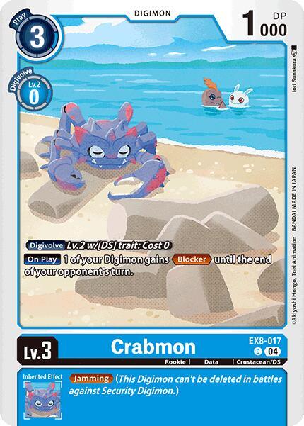 Blue, Chain of Liberation, Common, Crustacean/DS, Data, Digimon, EX8-017, Rookie Crabmon [EX8-017] [Chain of Liberation] - Trading Card World