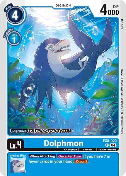Blue, Chain of Liberation, Champion, Common, Digimon, EX8-020, Sea Animal/DS, Vaccine Dolphmon [EX8-020] [Chain of Liberation] - Trading Card World