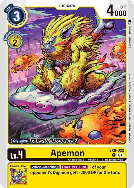 Beastkin/NSo, Chain of Liberation, Champion, Common, Digimon, EX8-032, Vaccine, Yellow Apemon [EX8-032] [Chain of Liberation] - Trading Card World
