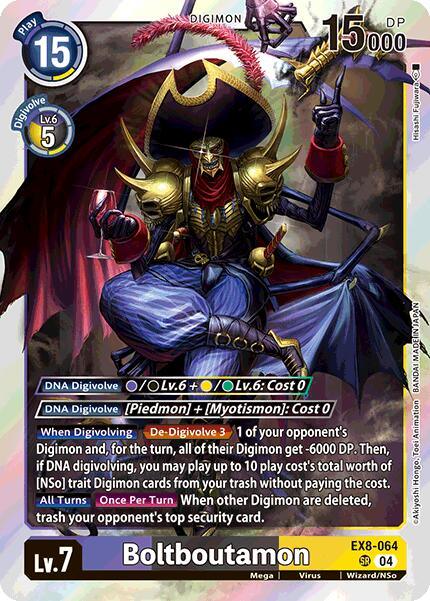 Chain of Liberation, Digimon, EX8-064, Mega, Super Rare, Virus, Wizard/NSo, Yellow;Purple;Black Boltboutamon [EX8-064] [Chain of Liberation] - Trading Card World
