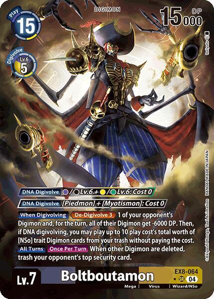 Chain of Liberation, Digimon, EX8-064, Mega, Super Rare, Virus, Wizard/NSo, Yellow;Purple;Black Boltboutamon [EX8-064] (Alternate Art) [Chain of Liberation] - Trading Card World