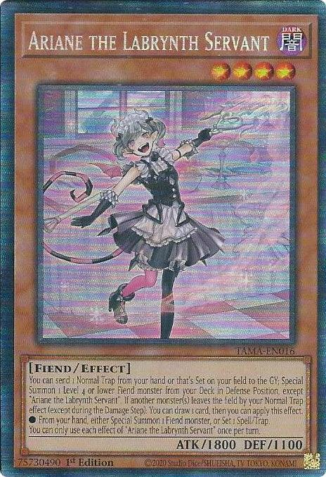 1st Edition, Collector's Rare, Dark, Effect Monster, Fiend, Tactical Masters Ariane the Labrynth Servant [TAMA-EN016] Collector's Rare - Trading Card World