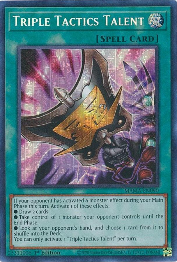 1st Edition, Magnificent Mavens, Normal Spell, Secret Pharaoh's Rare, Spell Triple Tactics Talent [MAMA-EN090] Secret Pharaoh's Rare - Trading Card World