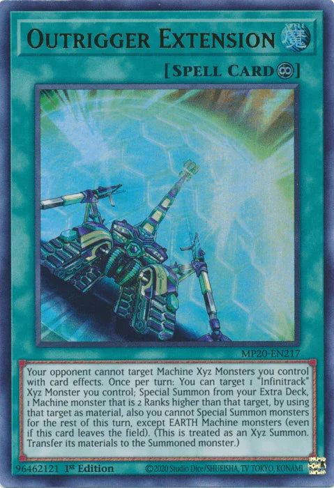 1st Edition, 2020 Tin of Lost Memories, Continuous Spell, Spell, Ultra Rare Outrigger Extension [MP20-EN217] Ultra Rare - Trading Card World