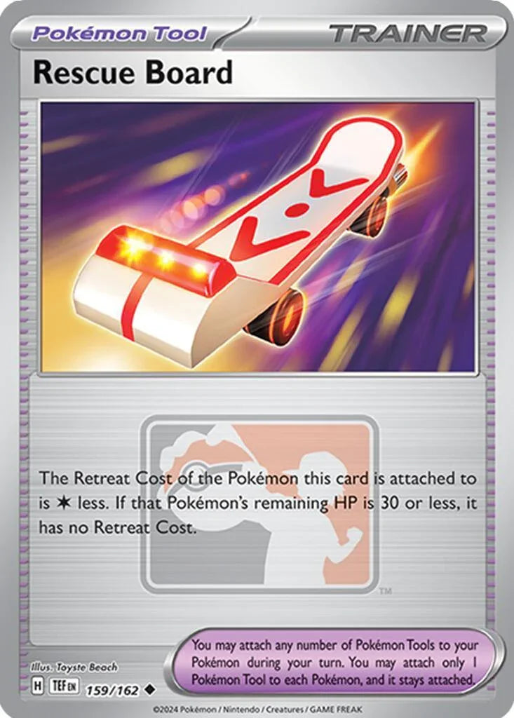 159, League & Championship Cards, Pokémon Tool, Reverse Holofoil, Uncommon Rescue Board (159/162) [League & Championship Cards] - Trading Card World