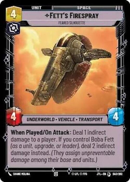 Fett's Firespray - Feared Silhouette (240/257) [Jump to Lightspeed] - Trading Card World