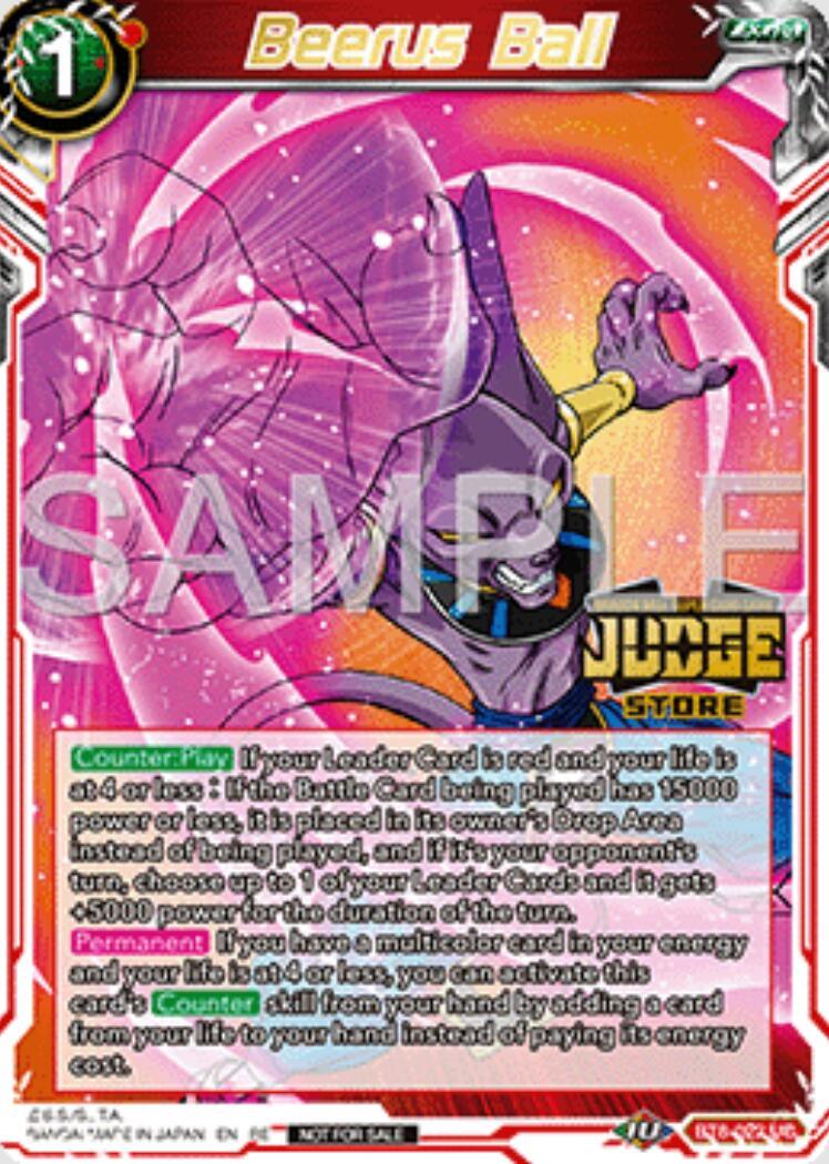 BT8-022, Extra, Judge Promotion Cards, Parallel Foil, Promo, Red Beerus Ball (Judge Pack Vol.16) (Store) (BT8-022) [Judge Promotion Cards] - Trading Card World