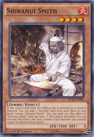 1st Edition, 2016 Mega-Tins Mega Pack, Common, Effect Monster, Fire, Unlimited, Zombie Shiranui Smith [MP16-EN200] Common - Trading Card World