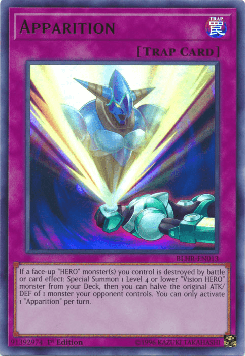 1st Edition, Battles of Legend: Hero's Revenge, Normal Trap, Trap, Ultra Rare Apparition [BLHR-EN013] Ultra Rare - Trading Card World