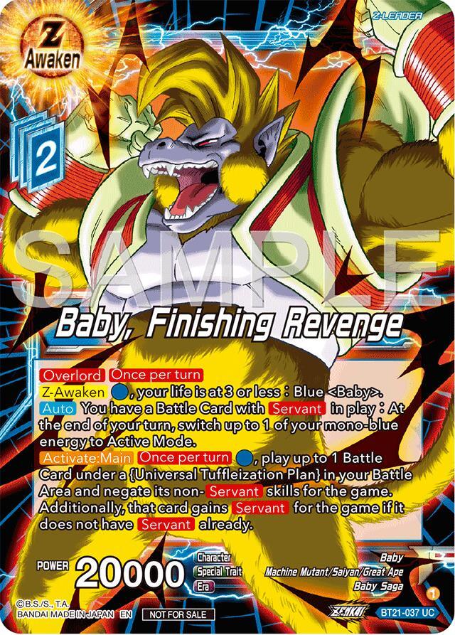 Baby, Baby Saga, Blue, BT21-037, Machine Mutant/Saiyan/Great Ape, Parallel Foil, Promo, Tournament Promotion Cards, Z-Leader Baby, Finishing Revenge (Championship 2024 Finals Zenkai Pack) (BT21-037) [Tournament Promotion Cards] - Trading Card World
