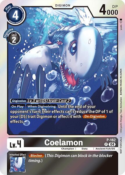 Ancient Fish/DS, Black, Chain of Liberation Promos, Champion, Data, Digimon, P-162, Promo Coelamon [P-162] (-Chain of Liberation- Upgrade Pack [Chain of Liberation Promos] - Trading Card World
