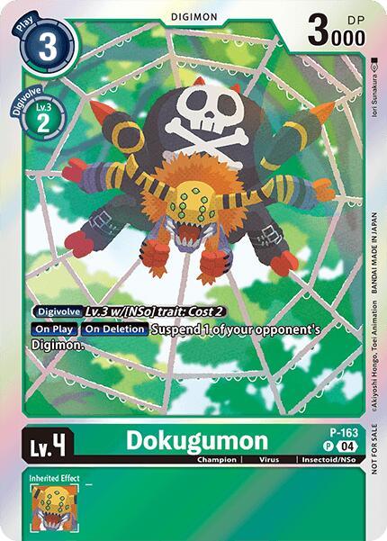 Chain of Liberation Promos, Champion, Digimon, Green, Insectoid/NSo, P-163, Promo, Virus Dokugumon [P-163] (-Chain of Liberation- Upgrade Pack [Chain of Liberation Promos] - Trading Card World