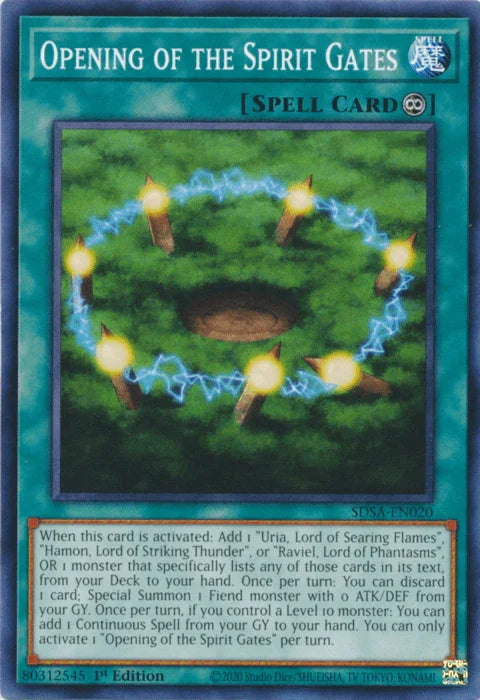 1st Edition, Common, Continuous Spell, Spell, Structure Deck: Sacred Beasts Opening of the Spirit Gates [SDSA-EN020] Common - Trading Card World