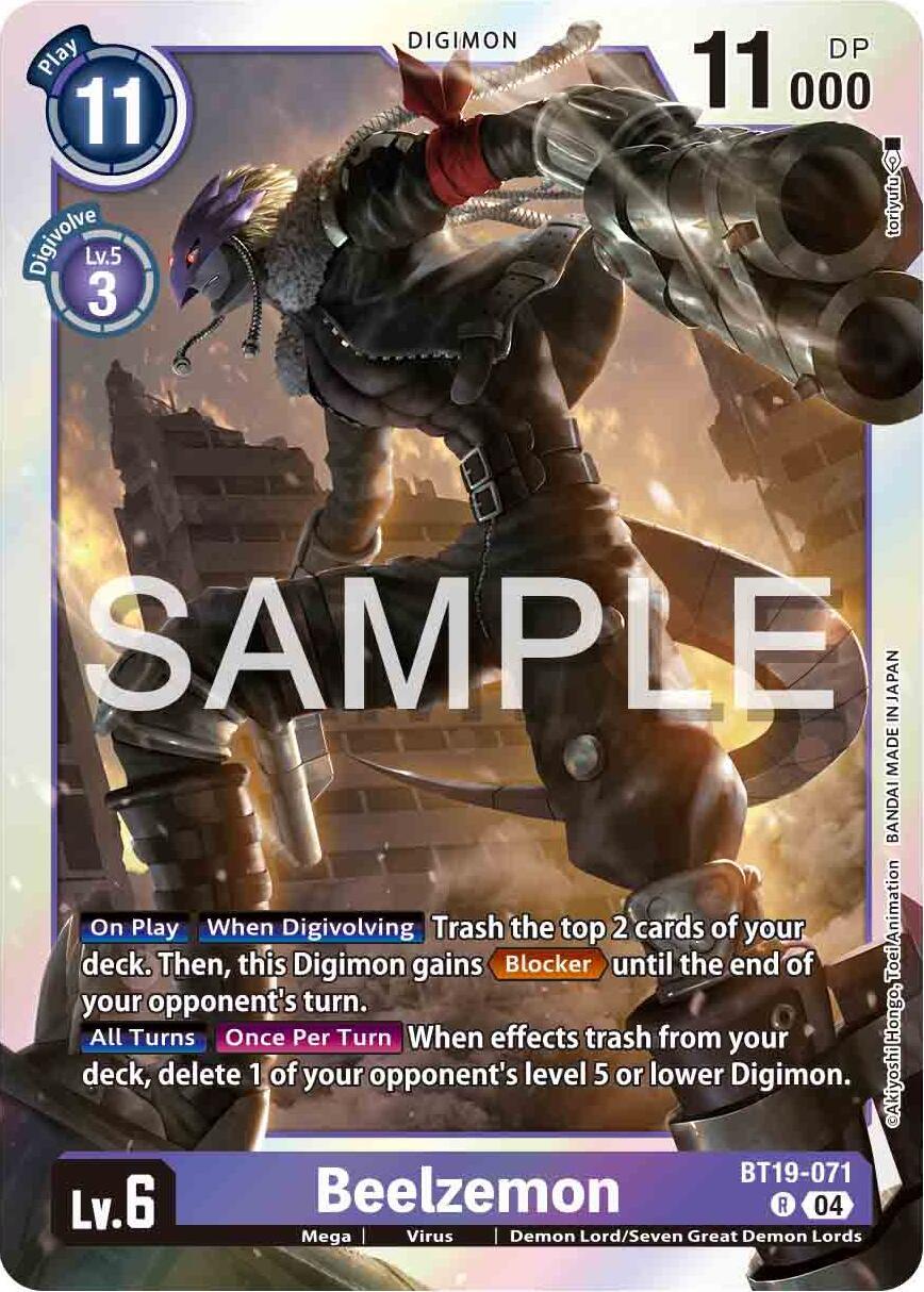 BT19-071, Demon Lord/Seven Great Demon Lords, Digimon, Mega, Purple, Rare, Release Special Booster Ver.2.0, Virus Beelzemon [BT19-071] [Release Special Booster Ver.2.0] - Trading Card World