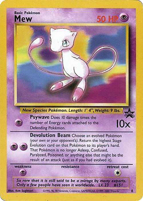 8, Wizards of the Coast: Black Star Promos Mew (8) (Glossy Finish) [Wizards of the Coast: Black Star Promos] - Trading Card World